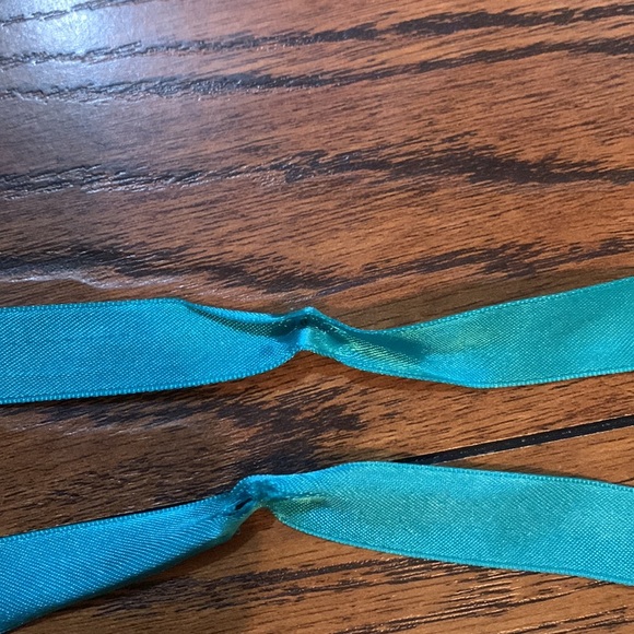 Aqua lace strapless top. - Picture 3 of 3